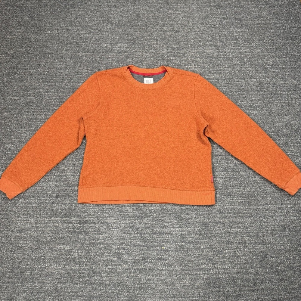 Topo Designs Global Wool Sweater Women Large Long Sleeve Orange Crew Pullover - Picture 2 of 10